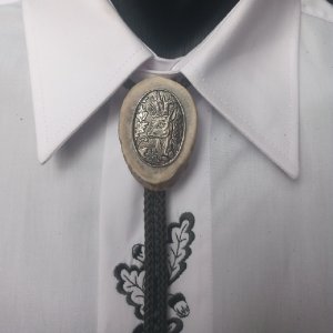 Myslivecká kravata Bolo - Srnec chróm I