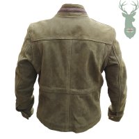 Dámský kožený kabát Exclusive - zeleno hnědý