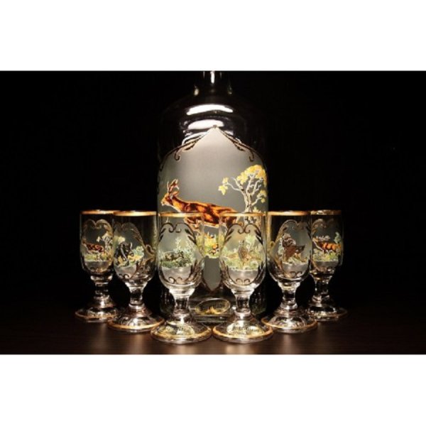 Jagerglass - Sada s lahví 0,5l + sklenice na stopce likér 30 ml