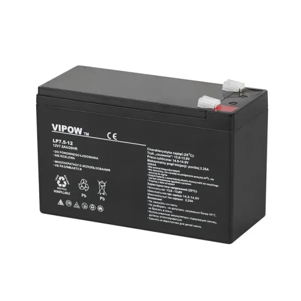 VIPOW - Náhradní akumulátor LP7,5-12  12V/7,5Ah