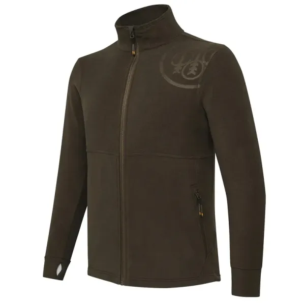 HP Logo Full Zip Fleece mikina - Brown Bark