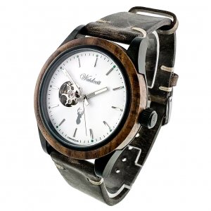 GAMSKAR dřevěné pánské hodinky kůže